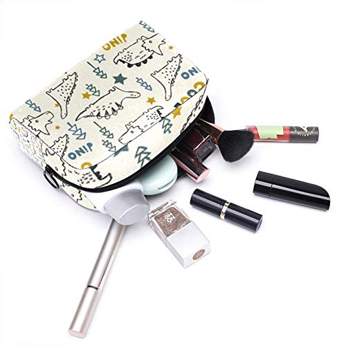 Bolsa de cosméticos dentada Mini dinosaurio adorable espacioso maquillaje bolsas de viaje neceser accesorios organizador