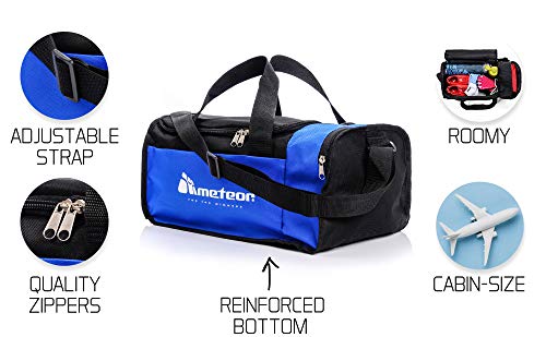 Bolsa de Deporte Gimnasio Fitness Viaje Vacaciones Deportiva - Bolso Universal con Bandolera - Bolsa plegada Ideal para jóvenes y Adultos, Hombre y Mujer 20L y 40L (Azul/Negro, 20 L)