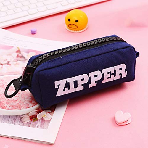Bolsa de lápiz,CHshe,Bolso de la pluma de la cremallera,Gran capacidad Lona simple,Estuche de lápices, Estuche de lápices,Bolso de lápiz (Armada)
