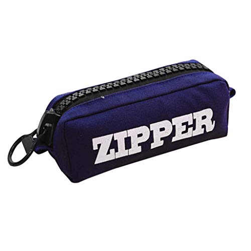 Bolsa de lápiz,CHshe,Bolso de la pluma de la cremallera,Gran capacidad Lona simple,Estuche de lápices, Estuche de lápices,Bolso de lápiz (Armada)