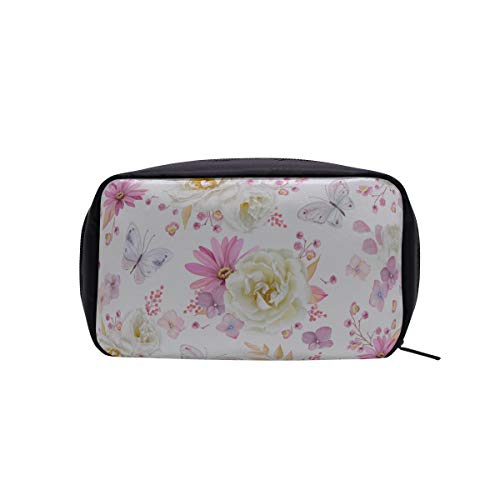 Bolsa de maquillaje clásica Hermosas flores florales Bolsas de cosméticos con cremallera para mujeres Bolsas de moda para mujer Bolsa de maquillaje Bolsas de cosméticos de viaje pequeñas Estuche mult