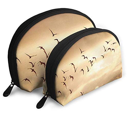 Bolsa de Maquillaje Freedom Sky Animals Birds Funda de Concha portátil para Fiesta de Madre 2 Piezas