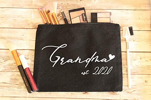 Bolsa para abuela, regalo para el día de la madre, regalo para la abuela, anuncio de embarazo, mármol azul feliz, bolsa de maquillaje, bolsa de cosméticos