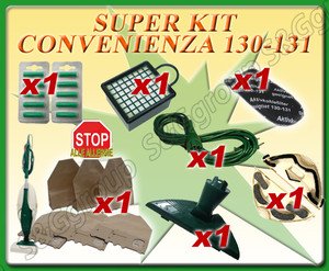 BOLSAS 7 PIEZAS FILTRO CEPILLO CABLE PERFUMES DUENDE VORWERK VK 130 VK 131