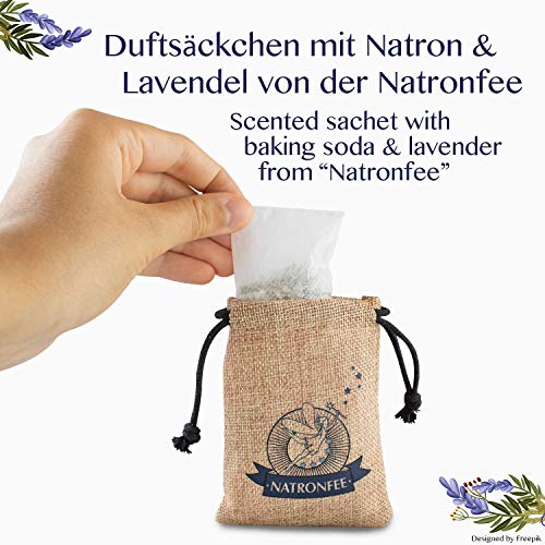 Bolsas de fragancia para el armario y los cajones - Neutralizador de olores - Bicarbonato de sodio bolsitas perfumadas con lavanda - Bolsas de lavanda para la cocina, el coche, el armario y más.