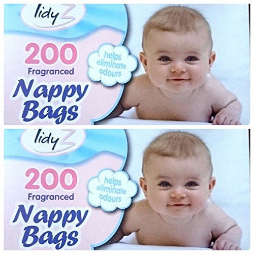 Bolsas perfumadas para pañales, desechables, 2 paquetes de 200 (400 unidades)