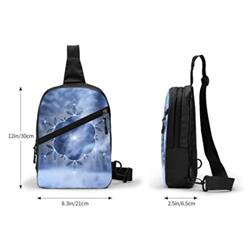 Bolso bandolera para gimnasio, mochila de viaje repelente al agua, al aire libre, en el pecho, bandoleras, mochila informal cruzada para hombres y mujeres, plantilla festiva, geometría sagrada espiri