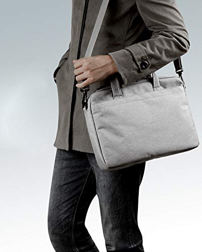 Bolso Bandolera/Maletín para Portátli, Funda Protectora Laptop Sleeve Dura y Impermeable para MacBook Pro 2016/ASUS Acer Lenovo DELL HP Toshiba Chromebook，Gris Oscuro,15.6"(40X29X4)