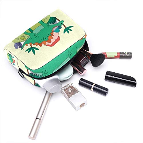 Bolso cosmético dentado dinosaurio adorable espacioso maquillaje bolsas viaje neceser accesorios organizador