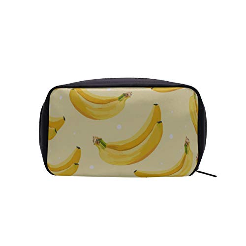 Bolso de baño colgante para niños Plátano Fresco Amarillo Fruta tropical Wonder Woman Bolso de noche Bolso de maquillaje para adolescentes Bolso de viaje con cremallera Bolsas de cosméticos Estuche