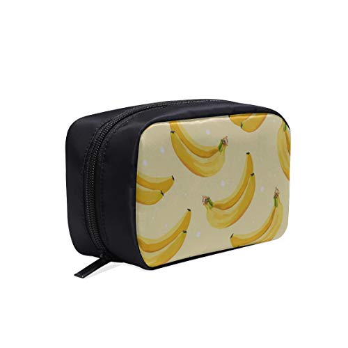 Bolso de baño colgante para niños Plátano Fresco Amarillo Fruta tropical Wonder Woman Bolso de noche Bolso de maquillaje para adolescentes Bolso de viaje con cremallera Bolsas de cosméticos Estuche