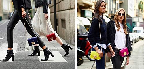 Bolso de Hombro pequeña de Mujer Bolso de Bandolera de Cuero PU Bolso de Mano Casual Moda Crossbody para niñas Señoras-Azul