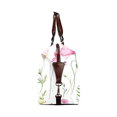 Bolso de Viaje de Moda Bolso de Flores Hermosas Pensamiento clásico de Gran tamaño Impermeable PU Cuero Bolsos únicos Hombres Bolso de Viaje