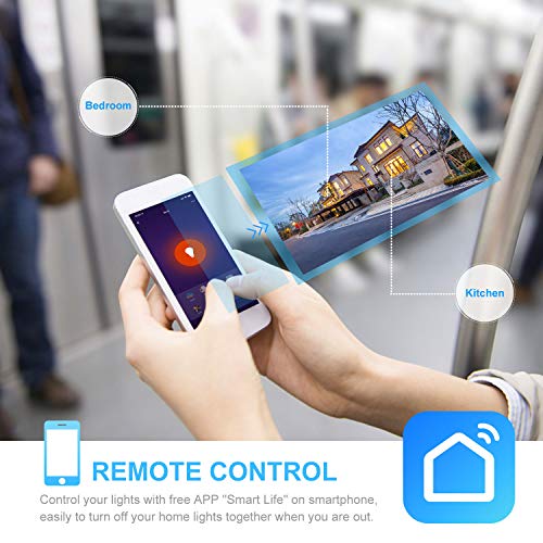 Bombilla WiFi, Maxcio Bombilla Inteligente WiFi LED RGBW Regulable Compatible con Alexa, Google Home E14 9W 810 lúmenes No requiere Hub, 1 Pieza