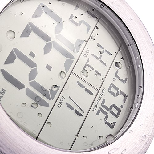 BOOMYOURS Reloj Digital Ventosa Cocina baño de Agua con termómetro Digital