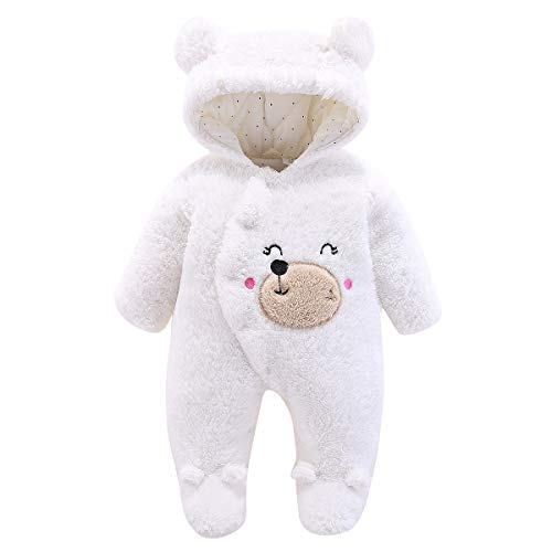 Borlai Unisex Abrigo de Invierno para Bebés Mameluco con Patas Recién Nacido Frente Broches Mono Cálido Traje de Nieve Monos
