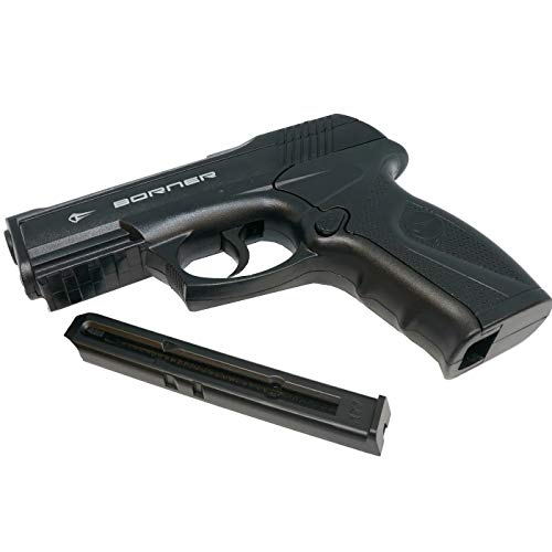 Borner C11 | Pack Pistola de balines (perdigones Bolas de Acero BB's). Arma de Aire comprimido CO2 Calibre 4,5mm [3 Julios]