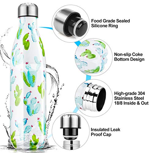 Botella de Agua de acero inoxidable sin BPA-500/750/1000 ml Botella Termica aisladas al vacío Botellas de doble pared reutilizable Mantiene bebidas 24h frías y 12h Calientes para Viaje, Deporte