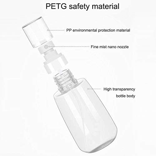 Botella de espray portátil de 60 ml, recargable, duradera, pulverizador, dispensadores de líquido, plástico vacío, transparente, para viaje, pequeño atomizador de 3 unidades