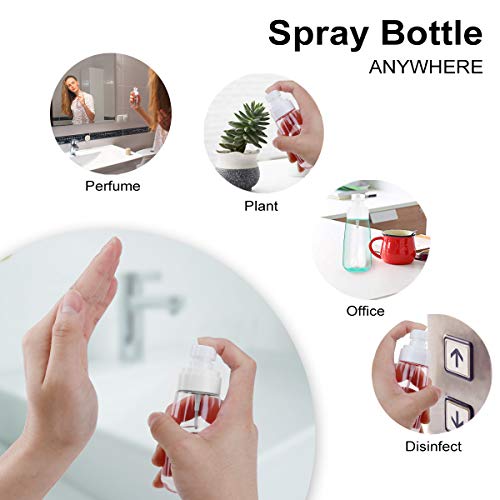 Botella de espray portátil de 60 ml, recargable, duradera, pulverizador, dispensadores de líquido, plástico vacío, transparente, para viaje, pequeño atomizador de 3 unidades