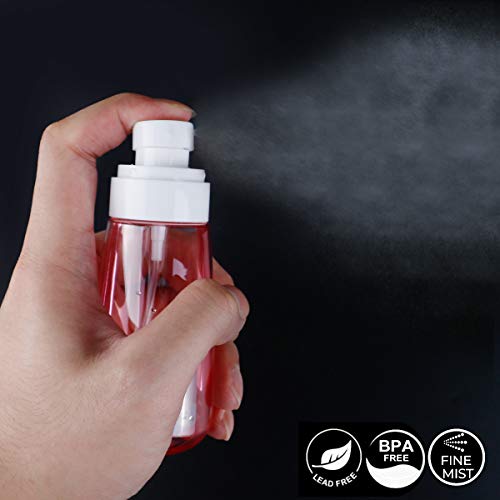 Botella de espray portátil de 60 ml, recargable, duradera, pulverizador, dispensadores de líquido, plástico vacío, transparente, para viaje, pequeño atomizador de 3 unidades