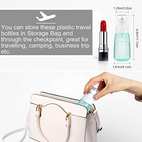 Botella de espray portátil de 60 ml, recargable, duradera, pulverizador, dispensadores de líquido, plástico vacío, transparente, para viaje, pequeño atomizador de 3 unidades