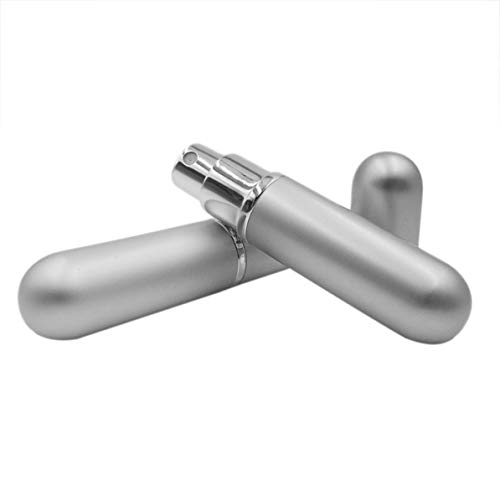 Botella de Perfume vacía, Mini Botella de Perfume Recargable de Viaje Moda Botellas de Spray vacías Atomizadores de Perfume Envases de cosméticos (Plata)