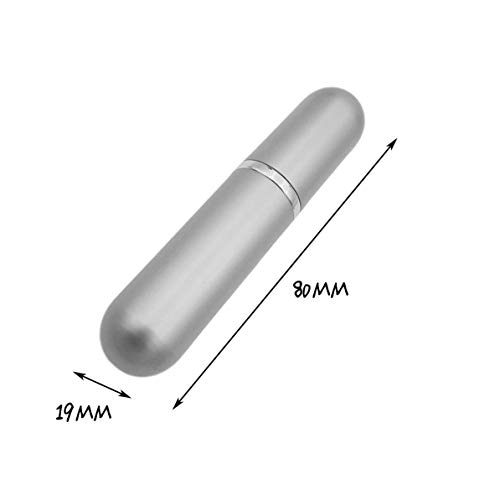 Botella de Perfume vacía, Mini Botella de Perfume Recargable de Viaje Moda Botellas de Spray vacías Atomizadores de Perfume Envases de cosméticos (Plata)