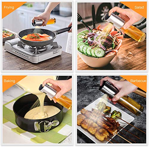 Botella de Spray de Aceite de Oliva Para Cocinar, 2 Piezas, Dispensador de Aceite Portátil Para Asar, Hornear, Freír, Controlar el Aceite, Hacer Dieta, 100 ml Con Cepillos