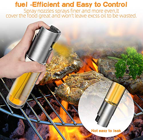 Botella de Spray de Aceite de Oliva Para Cocinar, 2 Piezas, Dispensador de Aceite Portátil Para Asar, Hornear, Freír, Controlar el Aceite, Hacer Dieta, 100 ml Con Cepillos