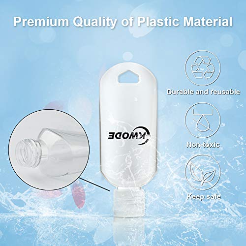 Botellas de plástico vacías, portátiles, para viaje, rellenables, de 50 ml, con tapa a presión, para contener jabón de manos, con mosquetón, a prueba de fugas, 8 unidades