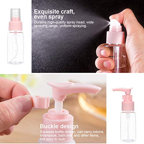 Botellas de Viaje, Portátiles Kit de Viaje para Avion, Plástico Botellas con Etiquetas y Bolsa Transparente, Recipientes de Viajes Líquido para Cosmética, Champú, Acondicionador, Loción (Rosa)