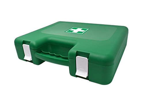 Botiquín Maletín de primeros auxilios grande - con 100 artículos indispensables para realizar curas de emergencia, verde