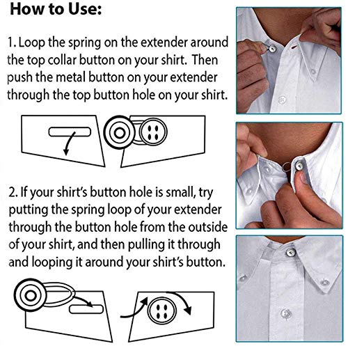Botón de Resorte,Extensores de Cuello de Metal 24 Pack Extensor de Cintura de Botón Elástica Prolongador de Botón para Pantalones Camisas Faldas Jeans Pantalones de Vestir Embarazo
