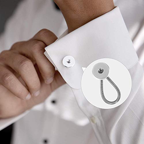 Botón de Resorte,Extensores de Cuello de Metal 24 Pack Extensor de Cintura de Botón Elástica Prolongador de Botón para Pantalones Camisas Faldas Jeans Pantalones de Vestir Embarazo