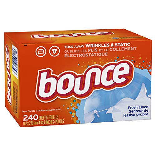 Bounce Fresh Linen perfumado tela suavizante secador, 240 unidades