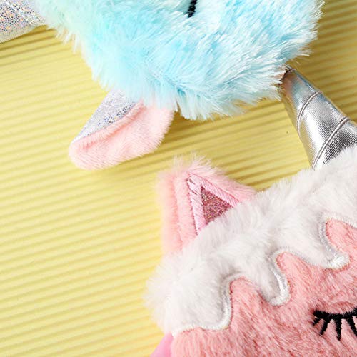 BovoYa - Máscara para dormir, diseño de unicornio, suave felpa, cubierta para los ojos, 3D, para viajes, unisex