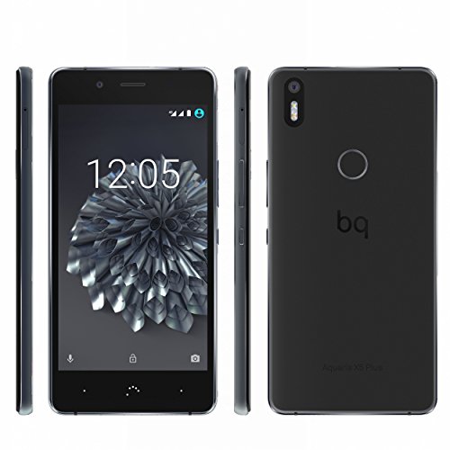 BQ Aquaris X5 Plus - Smartphone de 5" (4G LTE, Qualcomm Snapdragon 652 Octa Core, memoria interna de 16 GB, 2 GB RAM, cámara de 16 MP) negro y gris antracita