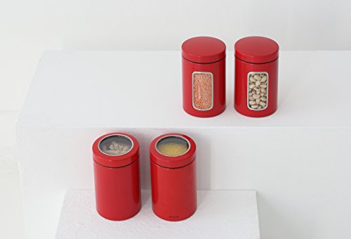 Brabantia Bote con Mirilla, Acero Inoxidable, Rojo pasión, centimeters