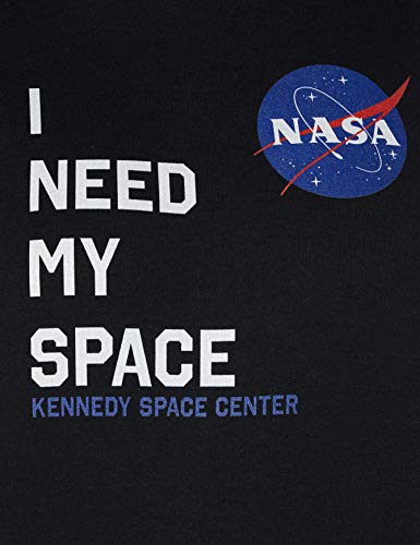 Brands In Limited NASA I Need My Space Camiseta, Negro (Black Blk), 40 (Talla del Fabricante: Large) para Mujer