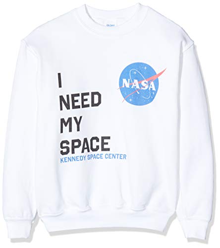 Brands In Limited NASA I Need My Space Capucha, Blanco (White Wht), 5-6 años (Talla del Fabricante: 5-6Y) para Niños