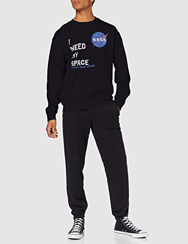 Brands In Limited NASA I Need My Space Capucha, Negro (Black Blk), Large para Hombre