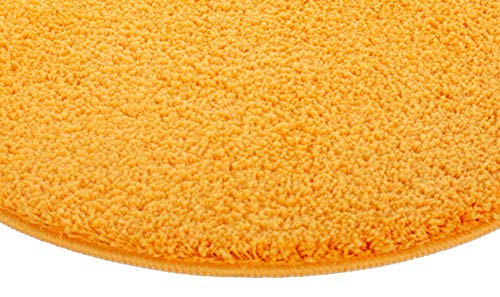 Brandsseller – Alfombrilla de baño, Redonda, diámetro de 60 cm, poliéster, Naranja, 60 cm