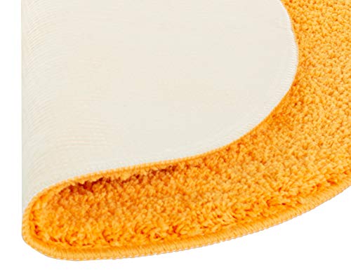 Brandsseller – Alfombrilla de baño, Redonda, diámetro de 60 cm, poliéster, Naranja, 60 cm
