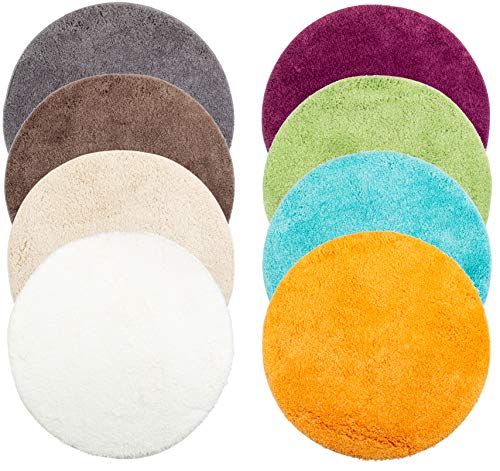 Brandsseller – Alfombrilla de baño, Redonda, diámetro de 60 cm, poliéster, Naranja, 60 cm