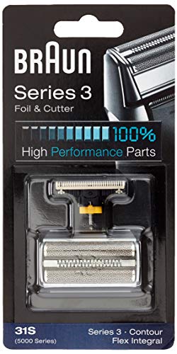 Braun 31S - Recambio para afeitadora eléctrica hombre para Series 3 (antigua generación), Contour, Flex XP y Flex Integral, lamina y bloque cortante