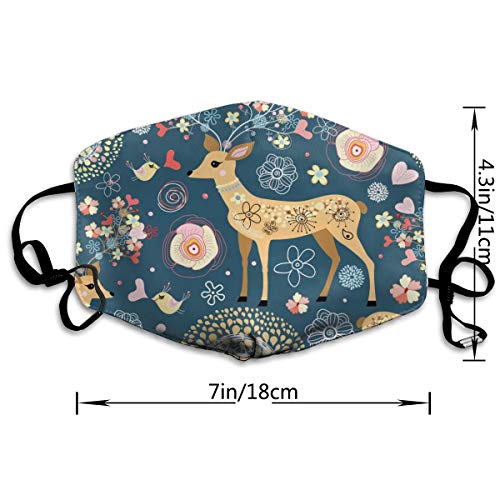 Breathable Reusable Outdoor Mouth Cover Texture Is Fabulous Flower Deer Cover Neck Gaiter Face Shield