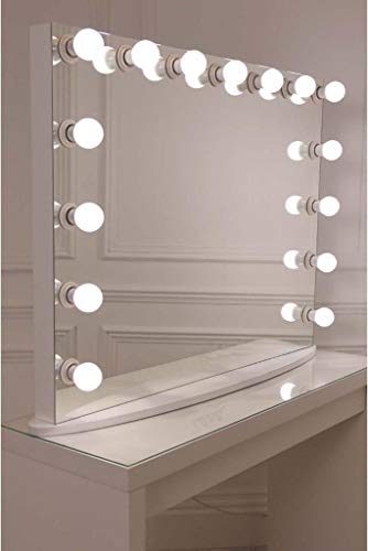 Bright Beauty Anastasia Hollywood Espejo de 80 x 65 cm sin marco, espejo de maquillaje, espejo de maquillaje con iluminación regulable lado blanco
