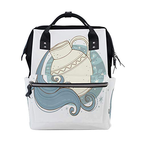 Brillante Acuario Brillante Encantador Bolsas de pañales de gran capacidad Mamá Mochila Múltiples funciones Bolso de lactancia Bolso de mano para niños Cuidado del bebé Viajes Mujeres diarias