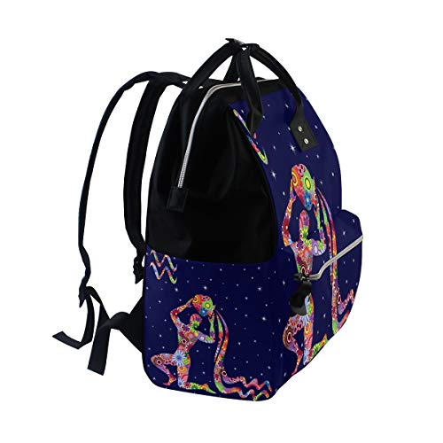 Brillante Acuario Brillante Encantador Bolsas de pañales de gran capacidad Mamá Mochila Múltiples funciones Bolso de lactancia Bolso de mano para niños Cuidado del bebé Viajes Mujeres diarias